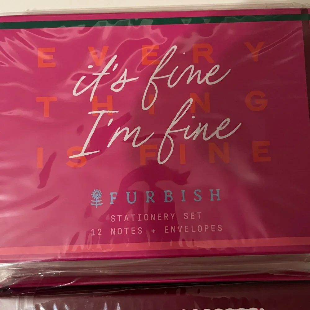 Sarcastic Note‎ Cards (it's fine I'm fine). by Furbish (2 boxes / new)